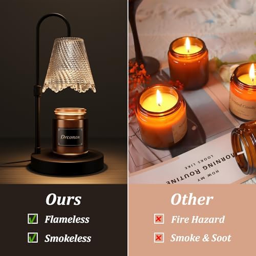 Adjustable Height, Birthday Gifts for Women, House Warming Gifts New Home Decor with 2 Bulbs (Black) - Image 6
