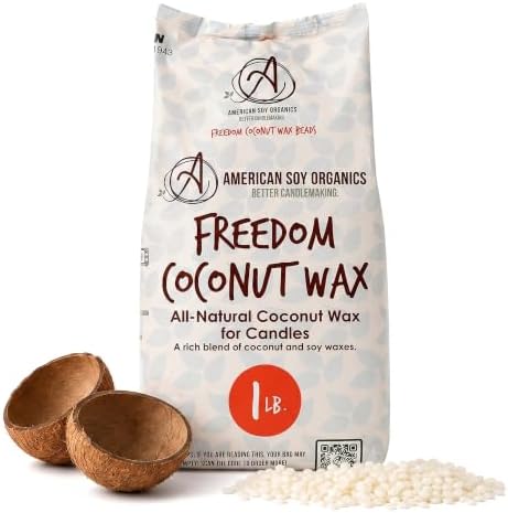 American Soy Organics Freedom Coconut Soy Wax Beads, Candle Wax, 1 lb by AmericanSoyOrganics