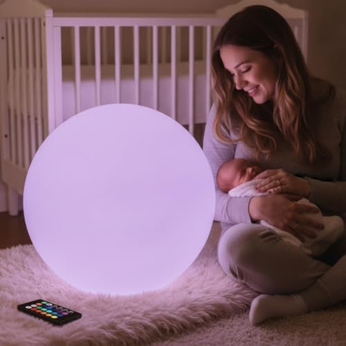 Rechargeable Waterproof Globe Floor Lamp,Large 20'' Glowing Ball Light - Image 3