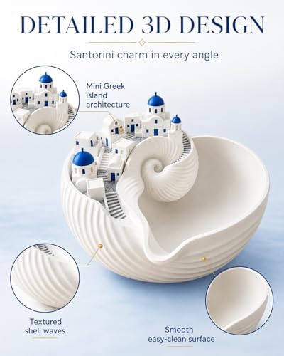 Santorini Catchall Bowl - 3D Printed Shell Tray, Greek Island Organizer for Keys, Coins and Jewelry, Decorative Trinket Dish for Entryway Table, Dresser or Nightstand, Coastal Decor - Image 4
