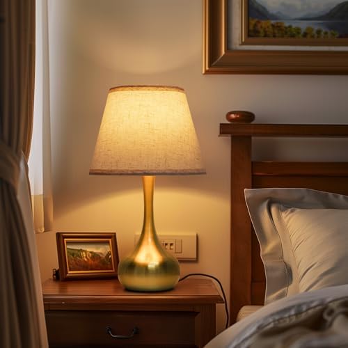 ONEWISH Touch Table Lamp Set of 2, Farmhouse 3-Way Dimmable Bedside Lamps for Nightstand with Fabric Shade,17.32'' Desk Lamp for Reading, Bedroom, Livingroom, Office - Image 4