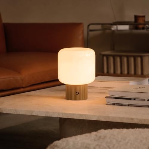 MAGCHARM Mushroom Table Lamp Premium Opal Glass Metal Cordless Night Lamp - Image 7