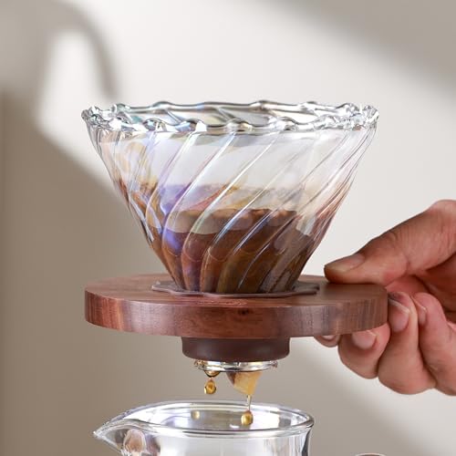 Bincoo Pour Over Coffee Maker&Dripper, Style Cone Filter + 600ml Glass Coffee Server, Manual Coffee Brewer Set, Reusable Coffee Filter Holder, Great Gift for Coffee Enthusiasts（Multicolor） - Image 5