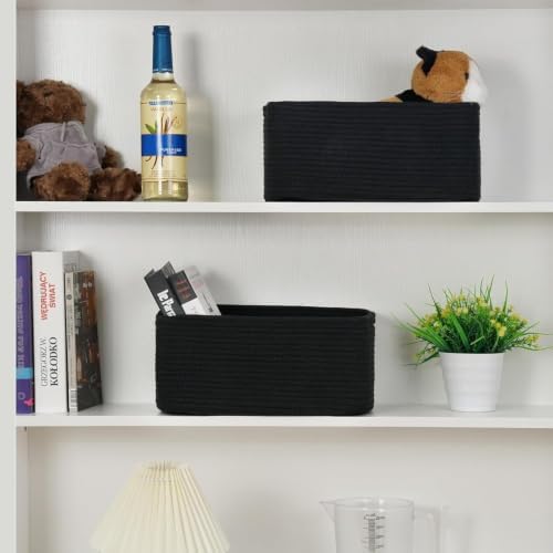 3 Pack Small Storage Baskets for Organizing, 11.8×7.8×5.1", Black - Image 5