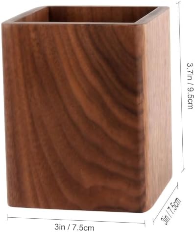 Walnut Pencil Holder Wood Pen Holder For Desk Pen Cup Organizer Ofiice Pencil Stand Simple(Black walnut) - Image 2