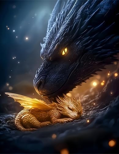 BYGFHLYW 5D Dragon Diamond Painting Kits for Adults, Diamond Art Kits by BYGFHLYW