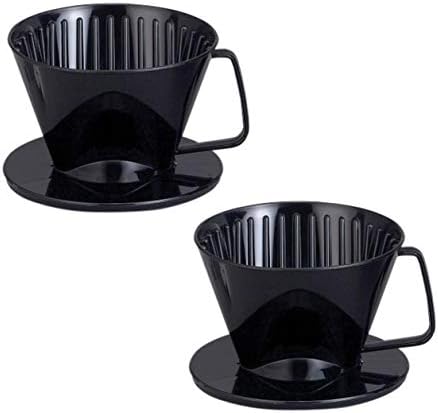 Fino Pour-Over Coffee Brewing Filter Cone, Number 1-Size, Black, Brews 1 to 2-Servings, Set of 2 by Fino