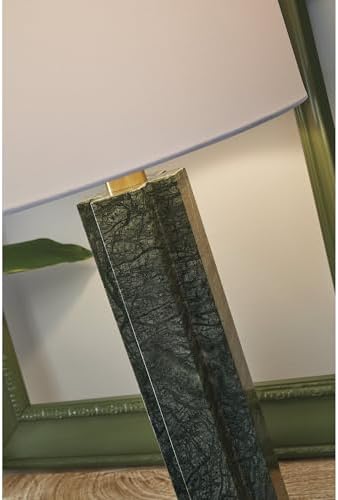 Signature Design by Ashley Keegan Table Lamp, Stately 28" Height, Green Marble and Metal Base with Drum Hardback Fabric Shade, Contemporary Lighting for Living Room, Green - Image 6