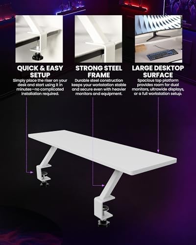 Arozzi Desk Riser Small Monitor Stand White - Image 3