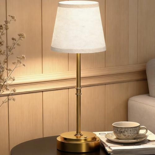 Rechargeable Cordless Table Lamp, Nightstand to End Table,Gold,1 Pack - Image 2