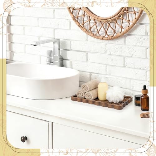 Wood Decorative Tray with Scalloped Edge Wood Serving Trays - Image 5