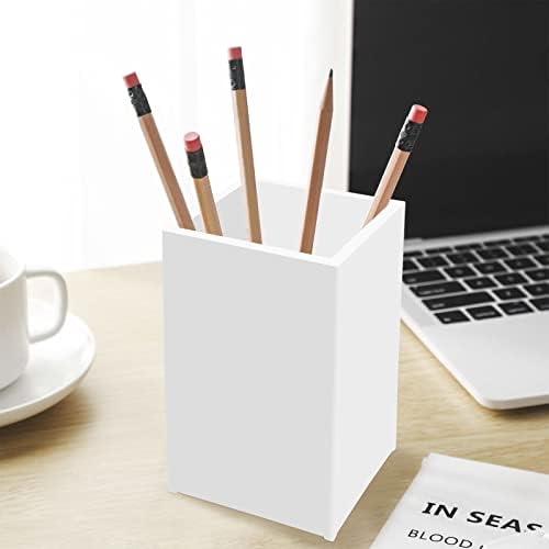 White Acrylic Pencil Pen Holder Cup 2 Pack,Desk Accessories Holder,Makeup Brush Storage Organizer,Modern Design Desktop Stationery Organizer for Office School Home Supplies,2.6x 2.6x 4 inches - Image 7