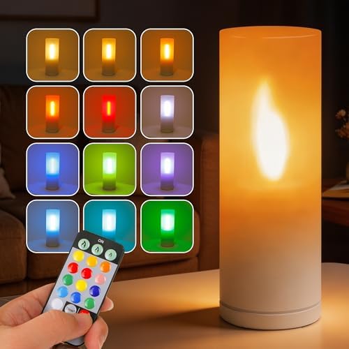 Remote Controlled Flame Lamp, 13 Color Rechargeable, 1 PC by Unknown