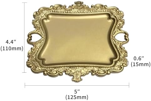 khtumeware 1 Pack Vintage Gold Jewelry Dish Brushed Gold Jewelry Trays ideal for holding jewelry rings and small trinkets. - Image 2