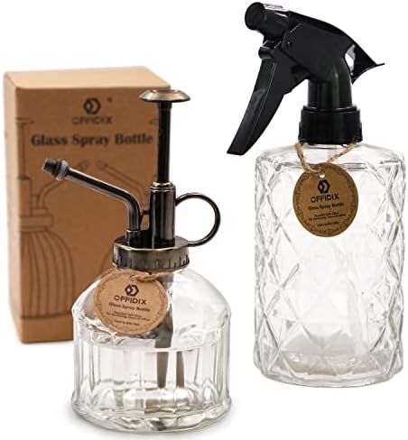 OFFIDIX Glass Spray Bottle，Pressure Plant Mister Handheld Spray Bottle for Outdoor Indoor Plants and Cleaning Work by Offidix