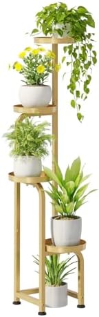 Bamworld Corner Plant Stand Indoor Outdoor Tall Metal Flower Pot Stands by Bamworld