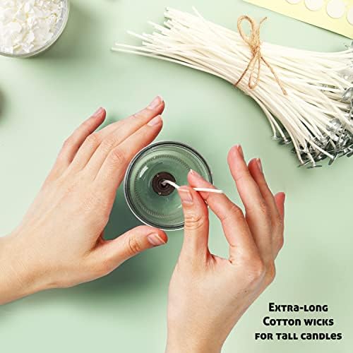 CraftBud Soy Candle Wax for Candle Making – Natural Soy Wax for Candle Making 30 lb Bag, Candle Making Wax, 30 Lbs. Soy Wax Flakes, 100 Candle Wicks, 100 Wick Stickers, and 2 Metal Centering Devices - Image 4
