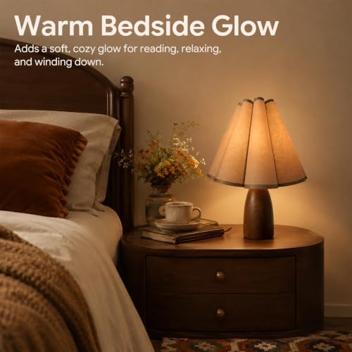 BySea Mocha Wabi Sabi Table Lamp, Bedside Lamp with Layered Shade - Image 2