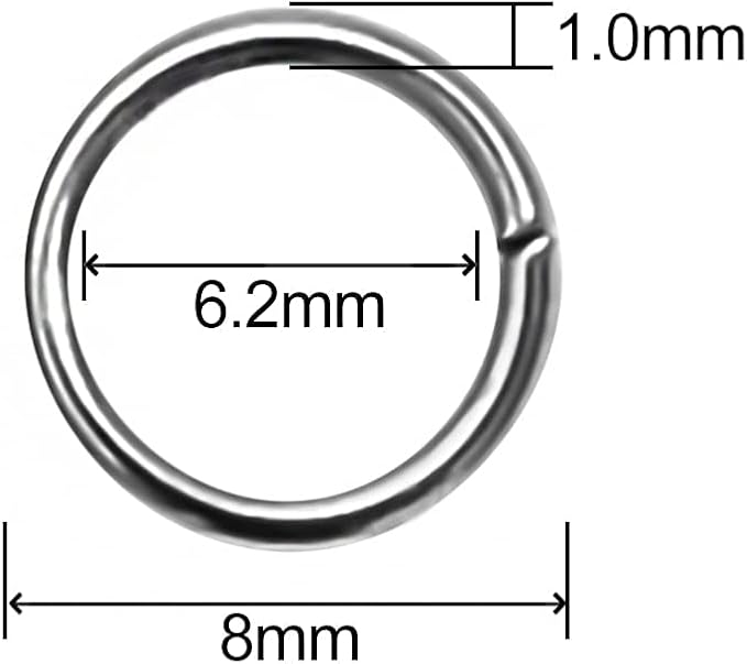 400pcs 304 Stainless Steel Jump Rings for Jewelry Making Silver Open Jump Rings 21Gauge 1x8mm Boxed Jewelry Making Findings O Ring for Earrings Necklace Connectors