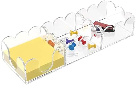 YAGELI Magnetic 3-in-1 Acrylic Sticky Note Holder Dispenser | Modern Desktop Organizer for 3x3 Post It Notes & Memo Pads with Non-Slip Base | for Productive Workspace at Office, Home or School | Clear by YAGELI