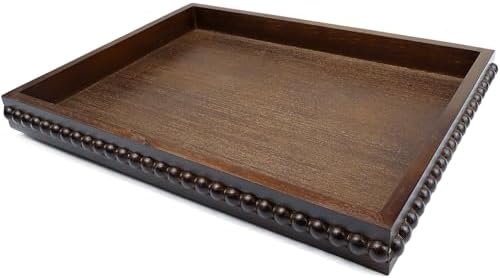 Hrastany Wood Decorative Tray for Coffee Table, Dark Brown by Hrastany