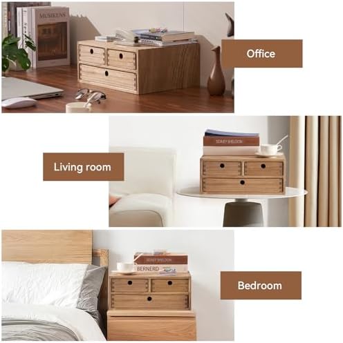 KIRIGEN Wood Desk Organizer with 3 Drawers, Desktop Storage Brown 23-DBR - Image 6