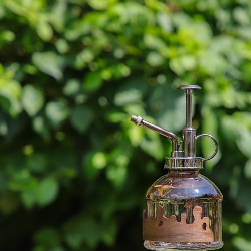 OFFIDIX Glass Plant Mister, Spray Bottle with Vintage Bronze Plastic Pump - Image 5
