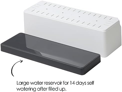 Self Watering Planters Pots for Indoor Plants, 2 Pack 17 Inch Plastic Planter Box Flower Pots for Indoor Outdoor Plants, Rectangle Herb Planter Window Boxes Planters with Drainage, Dark Gray Tray - Image 4