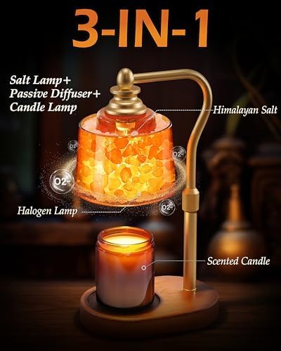 3-in-1 Candle Warmer Lamp with Himalayan Salt & Diffuser - Image 3