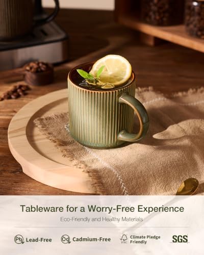 famiware Coffee Mug Set of 4, Star 12 oz Ceramic Mugs Cups Set with Handle - Image 3