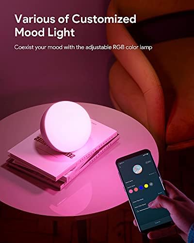 Hifree Smart Table Lamp, Dimmable Desk Lamp with App/Voice Control, LED RGB Color Changing Touch Lamp, Night Lamp for Bedroom Compatible with Alexa - Image 4