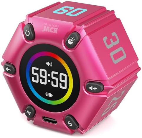 Smart FILP Pomodoro Timer 3/5/10/25/30/60min Preset, Silent & Sound Alarm by PrintersJack