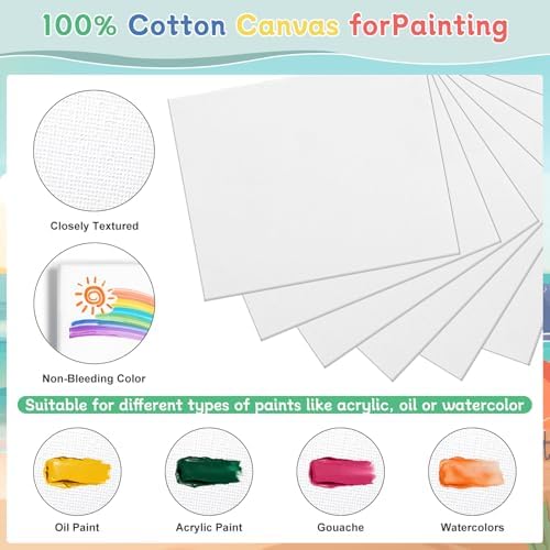 26 Set 8x10Inch Canvas and Easel Set, 164pcs Painting Supplies Kit - Image 4