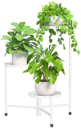 iDavosic.ly 3 Tier Large Plant Stand Indoor Outdoor, 10 In Wide Tray, White by iDavosicly