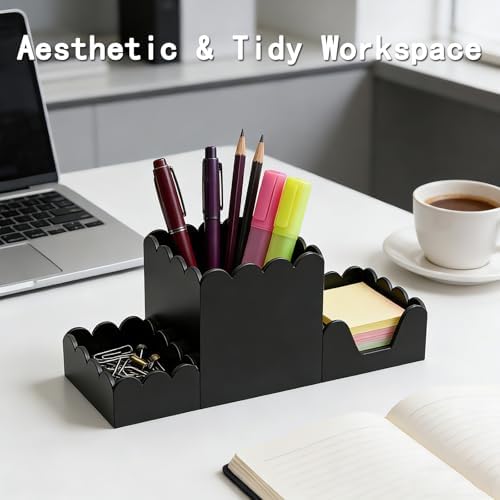 YAGELI Acrylic Desk Organizer Set of 3, Black - Image 5