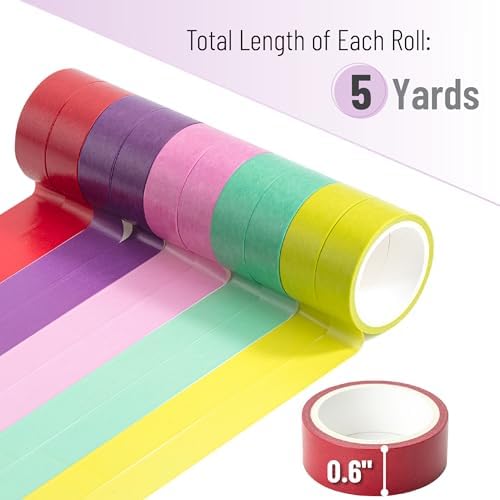 Mr. Pen- Washi Tape Set, 10 Rolls, 5 Yards/Roll, Washi Tape for Scrapbook - Image 4