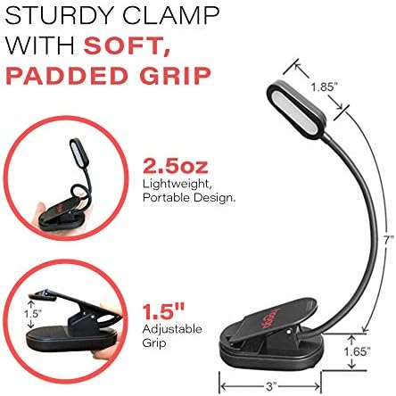 hooga Amber Book Light, Rechargeable Clip-On Blue Light Blocking LED Reading Light, 1600K Warm Eye Care for Bed, Students, Kids, Travel, Nursing, Studying - Image 6