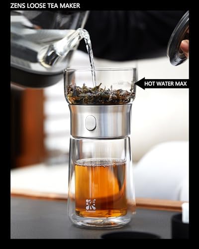 ZENS Modern Tea Infuser Teapot, One Touch Tea Maker for Loos Leaf Tea - Image 3