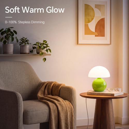 Dawnwake Mushroom Lamp Table Lamp for Bedroom-Small Desk Table Lamps,Green - Image 4