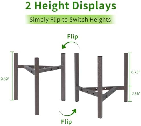 Airpark Adjustable Metal Plant Stand Dark Brown Color with Modern Design - Image 4