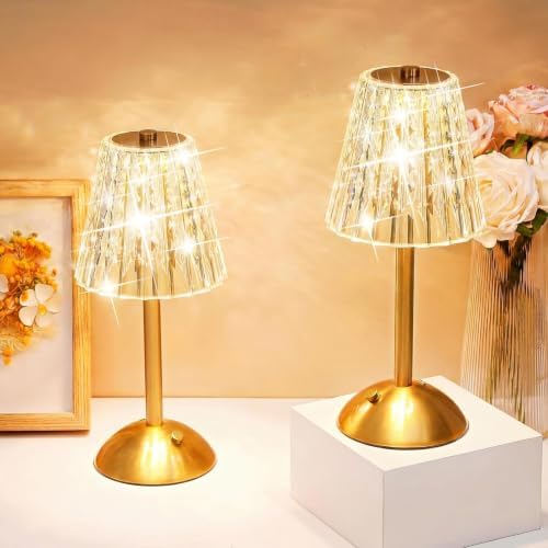 Liliful 4 Pcs Cordless Table Lamp LED Touch, Gold, Classic Style by Liliful
