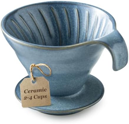 Gomakren Pour Over Coffee Dripper, Single-Hole Cone Brewer, Slate Blue by Gomakren