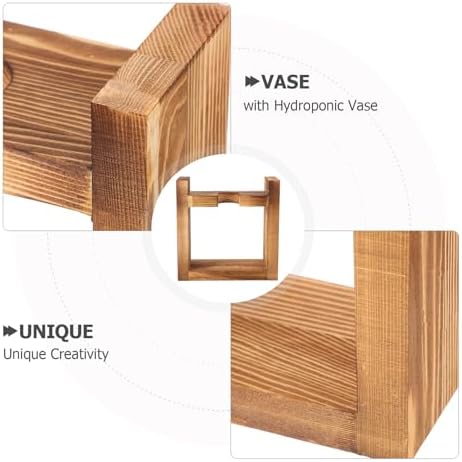 Heart Wooden Hydroponic Vase Stand for Desktop Living Room Decor - Image 3