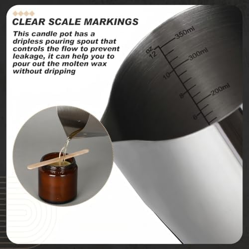 2 Pcs Wax Melting Pitcher 20oz Wax Pouring Pitcher, Inside Scale - Image 4