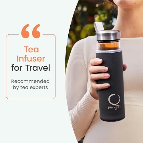Pure Zen Tea Infuser Bottle, 13 oz, Tea Bottle with Infuser, Tea Gift Set - Image 5