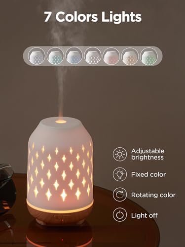 InnoGear 150ml Ceramic Essential Oil Diffusers for Home Humifidier, White - Image 6