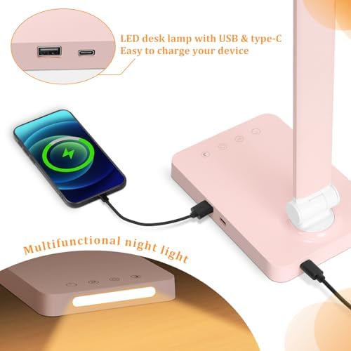 LED Desk Lamp with USB Ports,Touch Desk Lamps for Home Office with 5 Modes - Image 4
