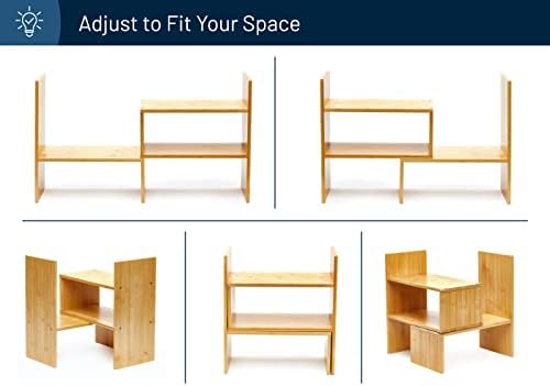 Natural Bamboo Desktop Organizer, Attractive Design, Stand Shelf for Books - Image 3