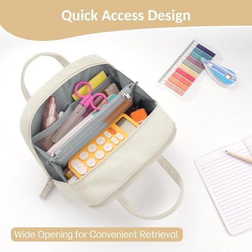 Sooez Large Pencil Case Pouch, Extra Big Pencil Bag with 5 Compartments - Image 5