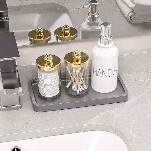Weenson Bamboo Bathroom Vanity Tray, Decor, Silver, 7.9" x 4" x 0.8" - Image 2